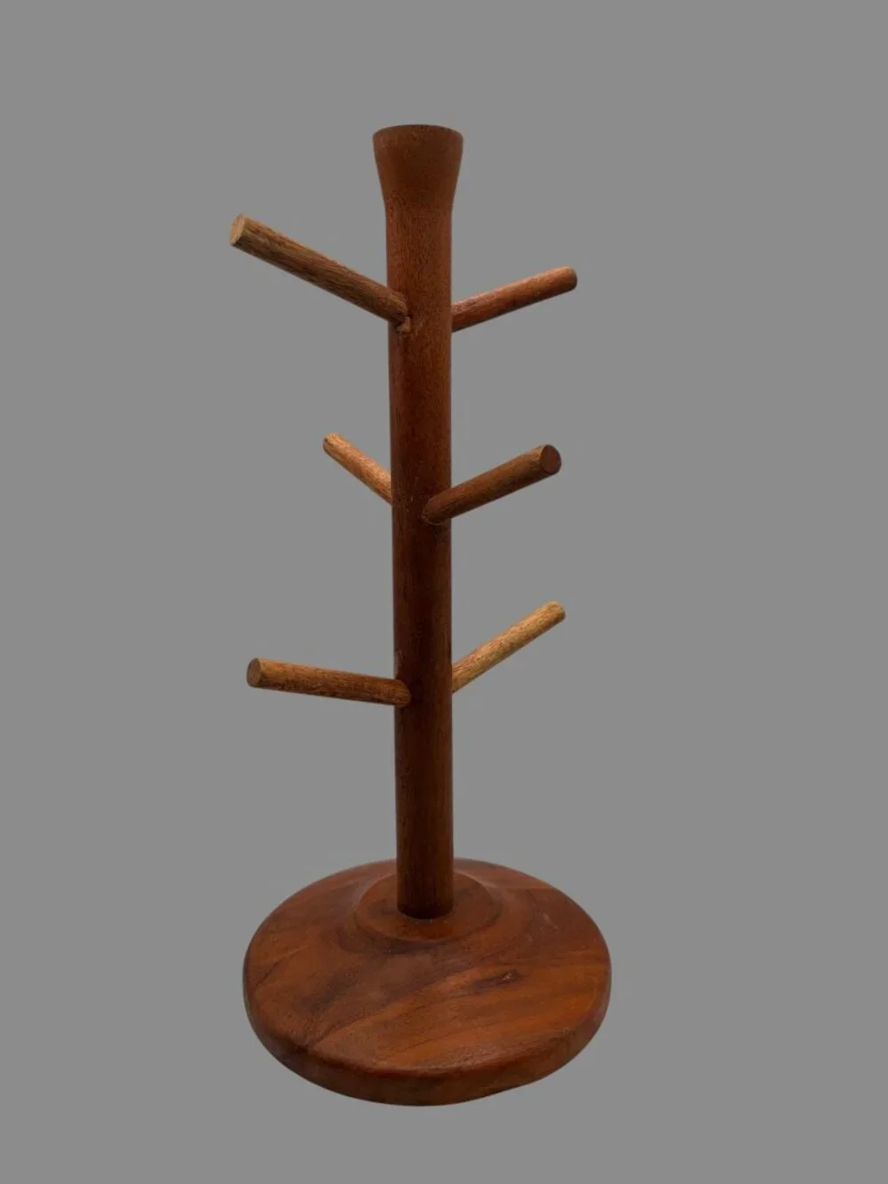 Hearth & Hand Magnolia Acacia Wood Mug Tree Rack Stand 6 Hooks Natural 15 Inches